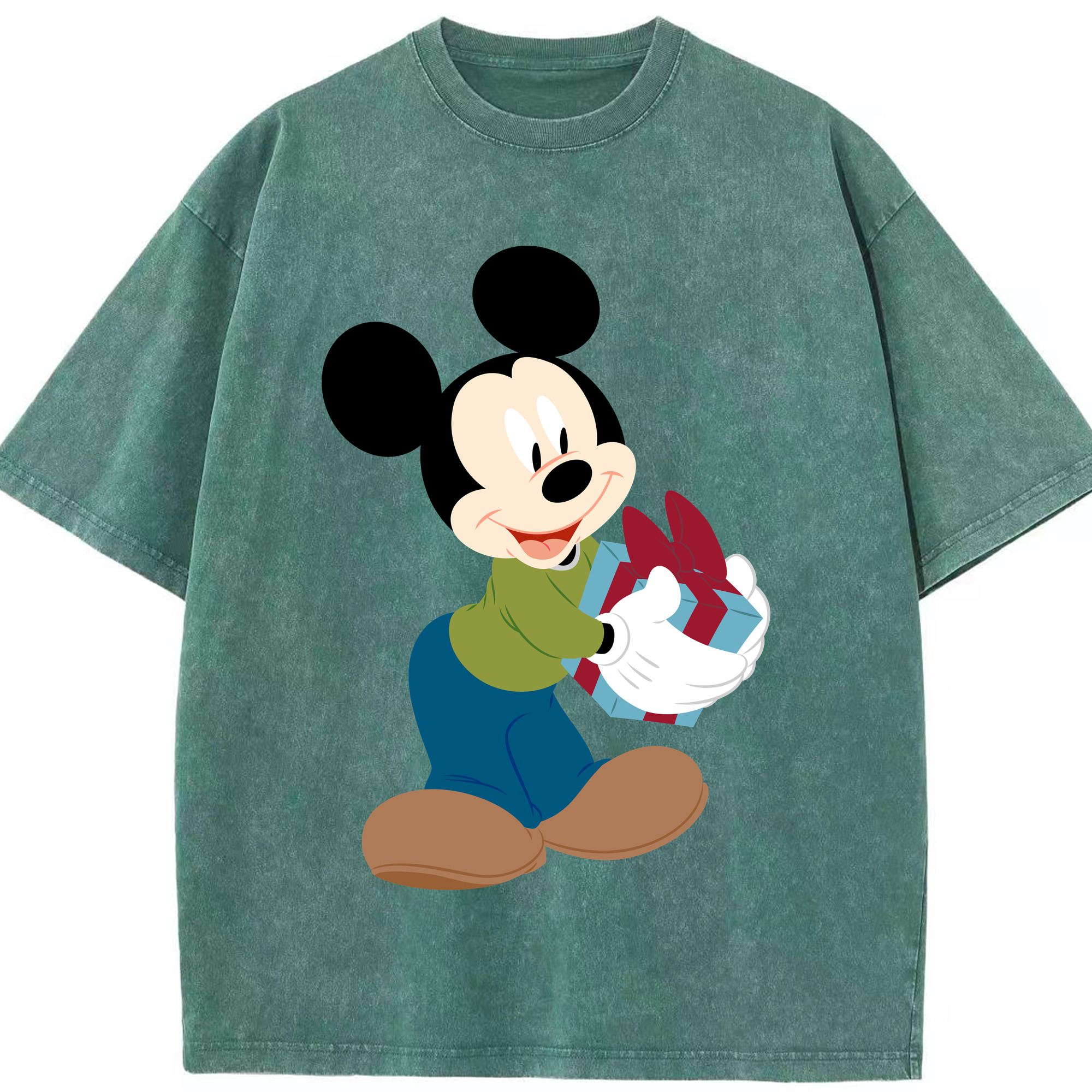 （画像用） ミッキーマウス Mickey Mouse 綿100% ヴィンテージ風 半袖Tシャツ（フロントプリント）